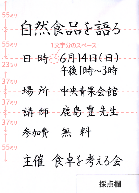 硬筆書写検定3級 掲示文を書くポイント ペン字いんすとーる